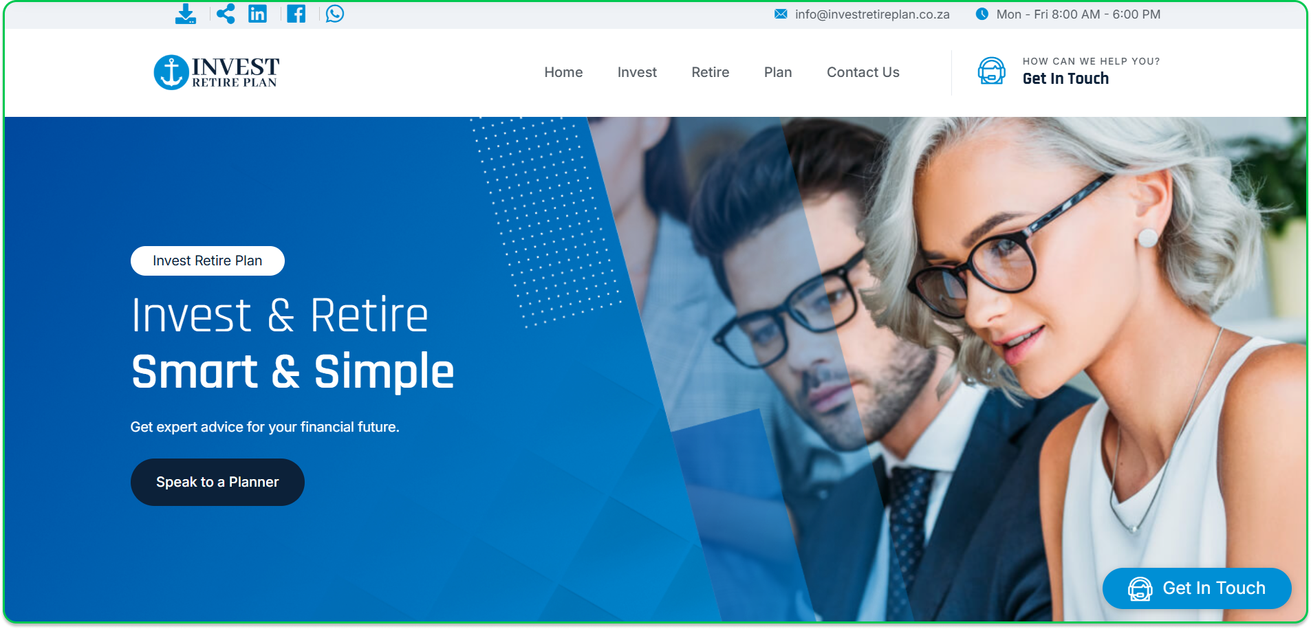 Invest Retire Plan project website